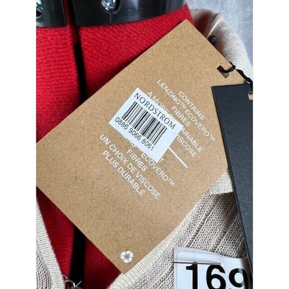 New VERO MODA Women's Size M MILLA V-neck Light Brown Knit Dress - Picture 5 of 6